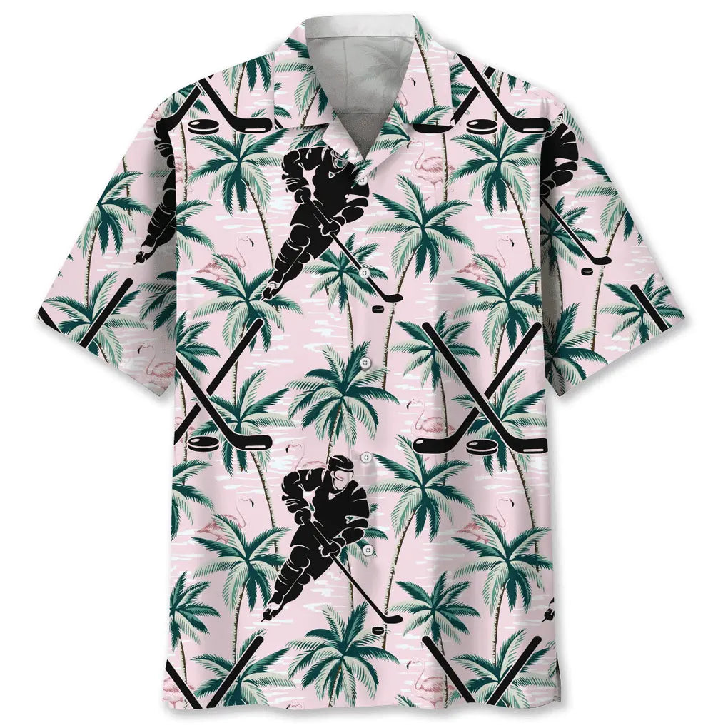 Hawaiian Shirt / Adults / S Hockey Tropical Pink Hawaiian Shirt