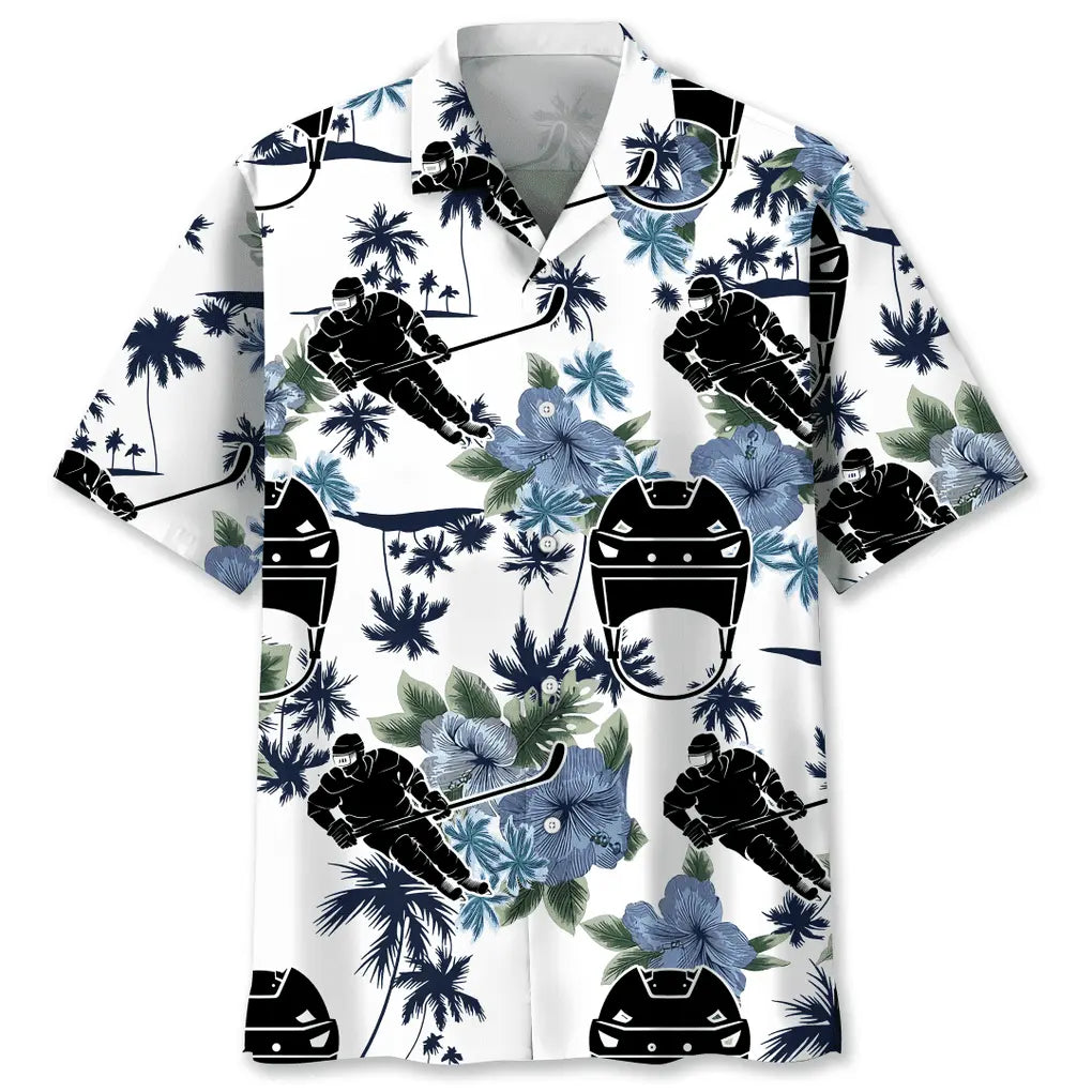 Hawaiian Shirt / Adults / S Hockey White Nature Hawaiian Shirt