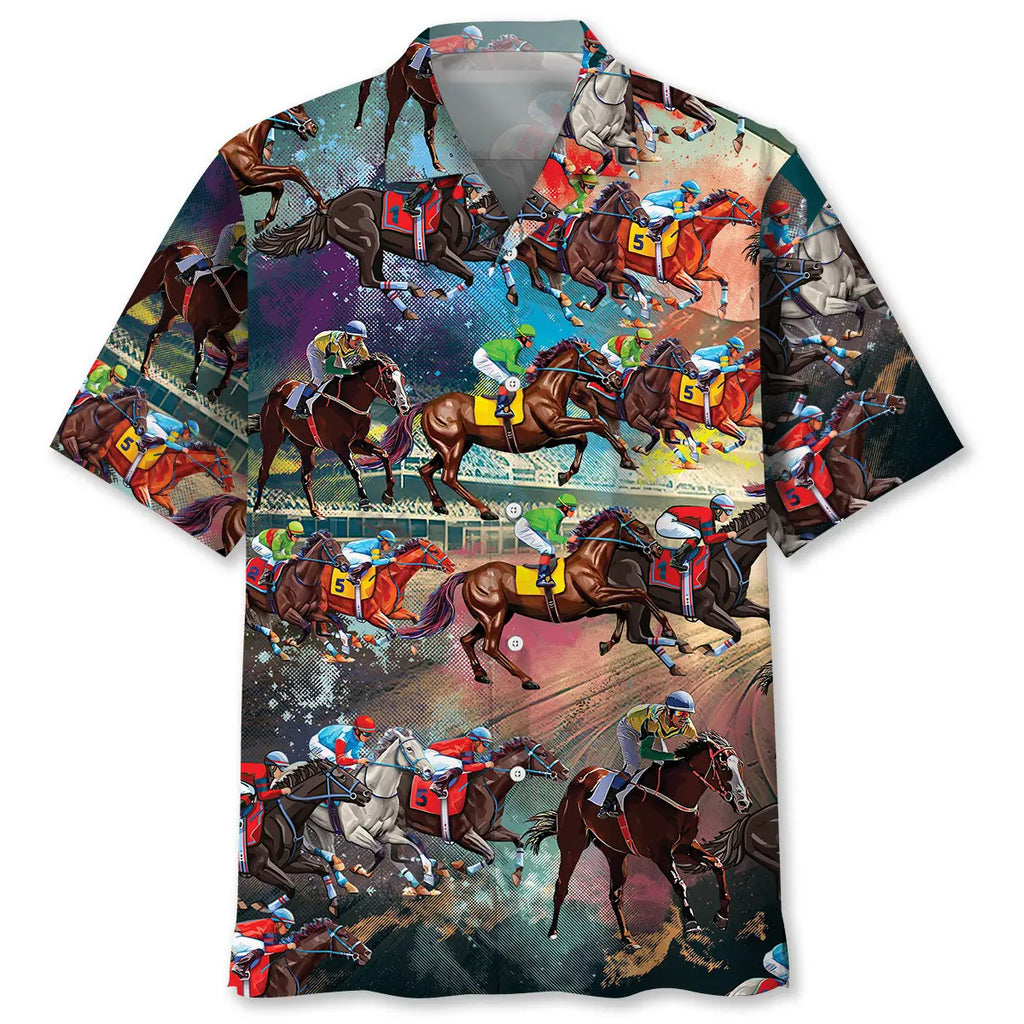 Hawaiian Shirt / Adults / S Horse Racing Color Hawaiian Shirt
