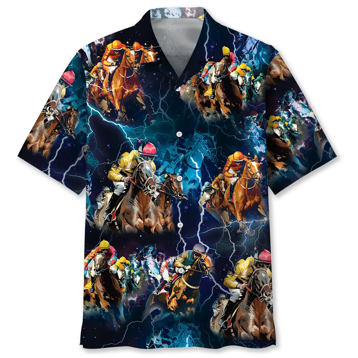 Hawaiian Shirt / Adults / S Horse Racing Thunder Hawaiian Shirt