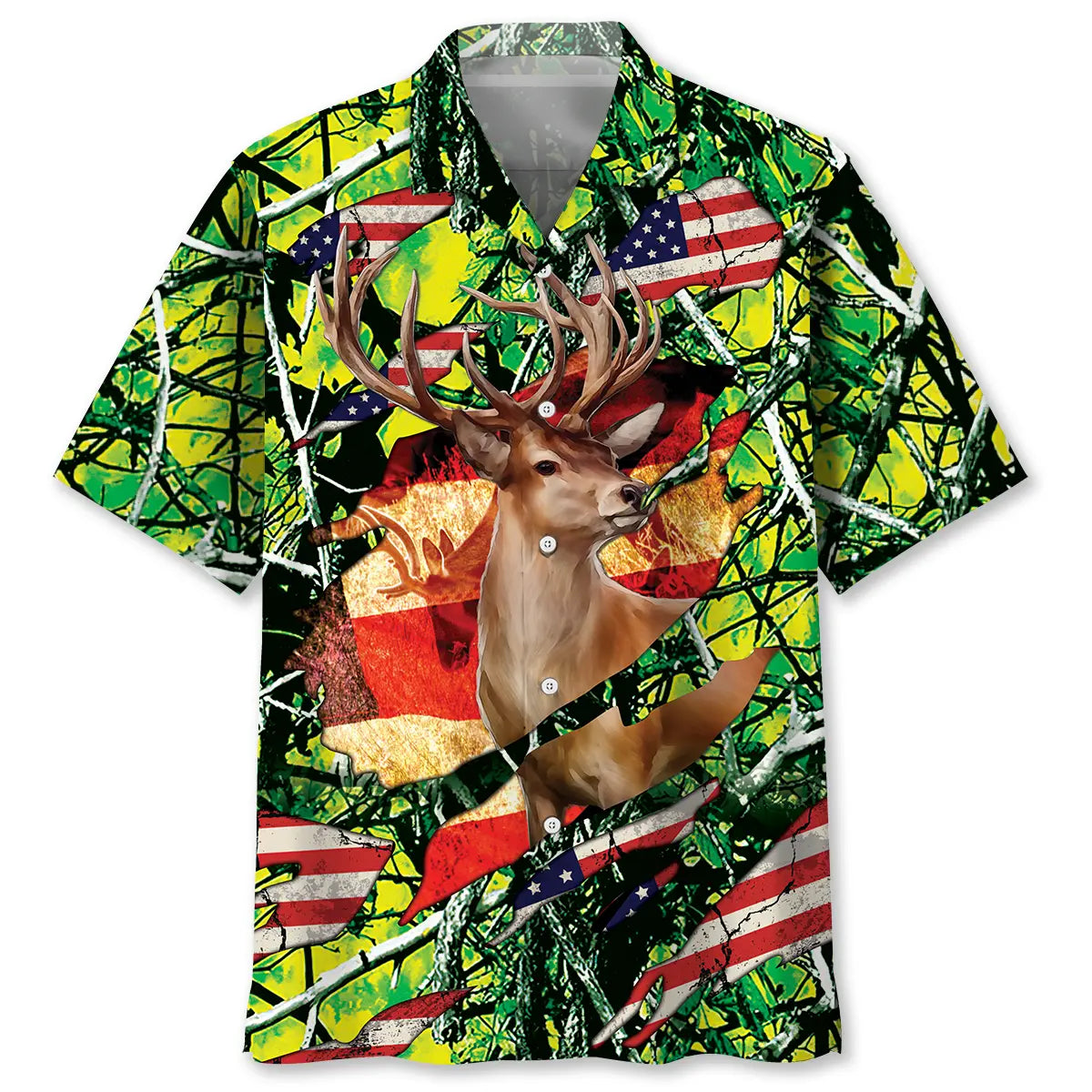 Hawaiian Shirt / Adults / S Hunting Usa Hawaiian Shirt