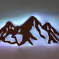 12*12 Inch (30*30cm) Mountain Wall Sign Light Up - Led Light Metal - Owls Matrix LTD