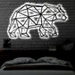 12"x12" Bear Geometric Bea Style - Led Light Metal - Owls Matrix LTD
