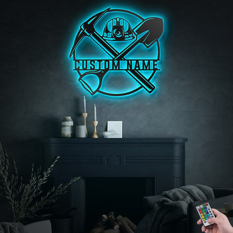Miner Coal Miner Personalized - Led Light Metal - Owls Matrix LTD