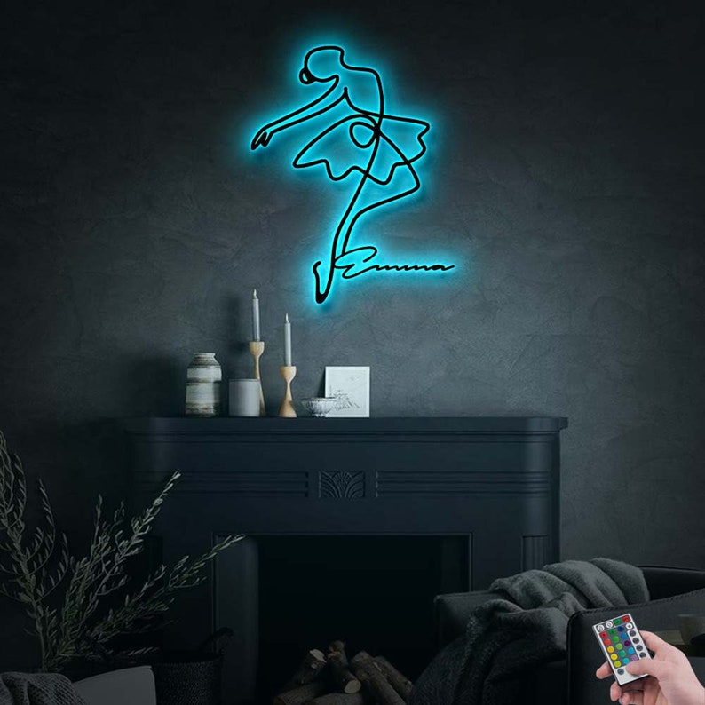 12"x12" Ballet Dancer Personalized - Led Light Metal - Owls Matrix LTD