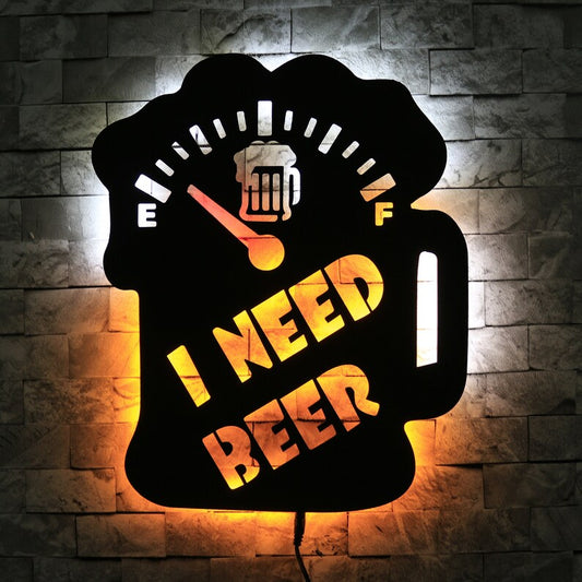 12"x12" Beer I need Beer - Led Light Metal - Owls Matrix LTD