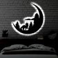 12"x12" Moon With Forest Style - Led Light Metal - Owls Matrix LTD