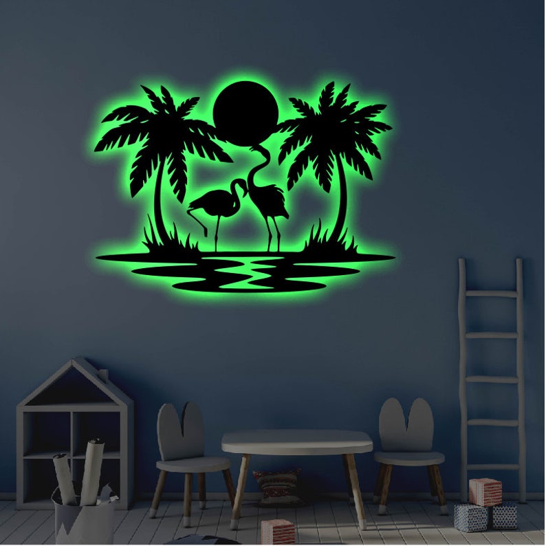 Flamingo Nature - Led Light Metal - Owls Matrix LTD