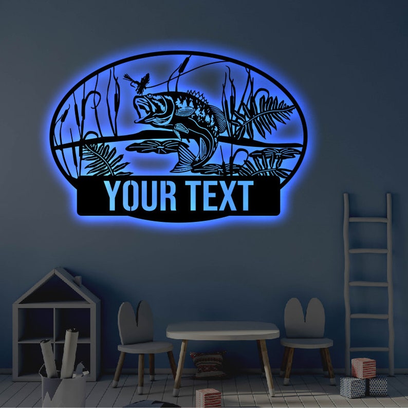 Fishing I Love Fish Personalized - Led Light Metal - Owls Matrix LTD