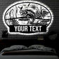 12"x12" Fishing I Love Fish Personalized - Led Light Metal - Owls Matrix LTD