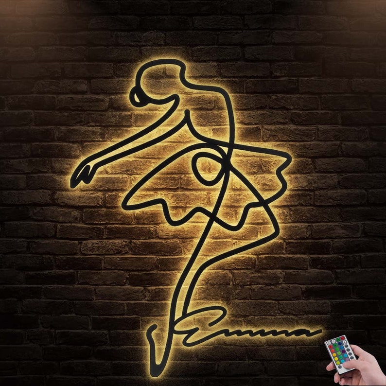Ballet Dancer Personalized - Led Light Metal - Owls Matrix LTD
