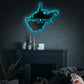 12*12 Inch (30*30cm) West Virginia Map Personalized - Led Light Metal - Owls Matrix LTD