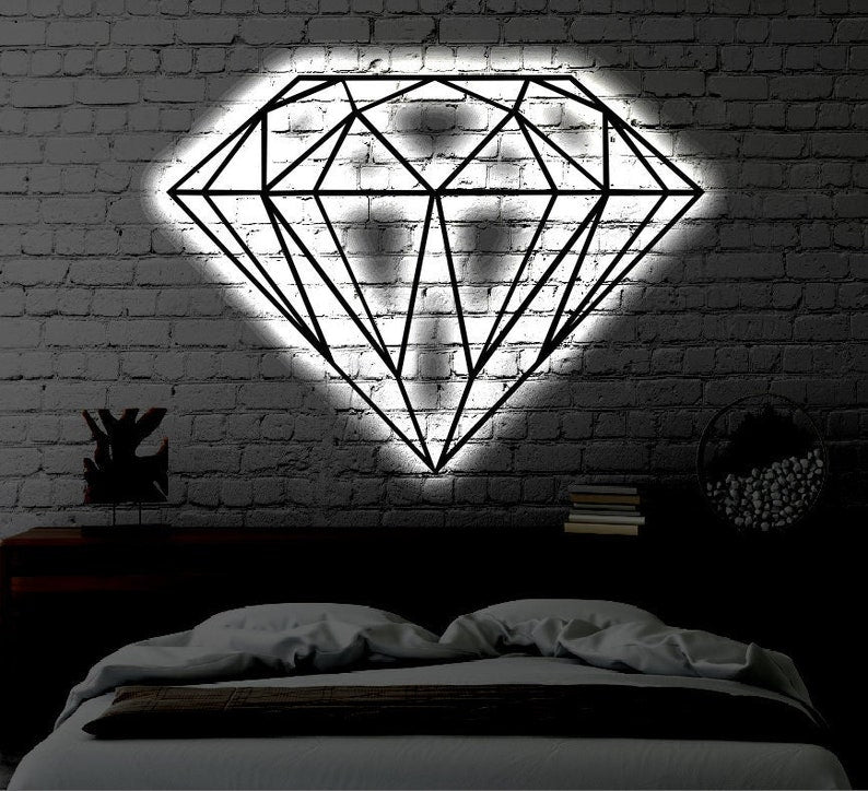 12*12 Inch (30*30cm) Diamond So Beautiful - Led Light Metal - Owls Matrix LTD