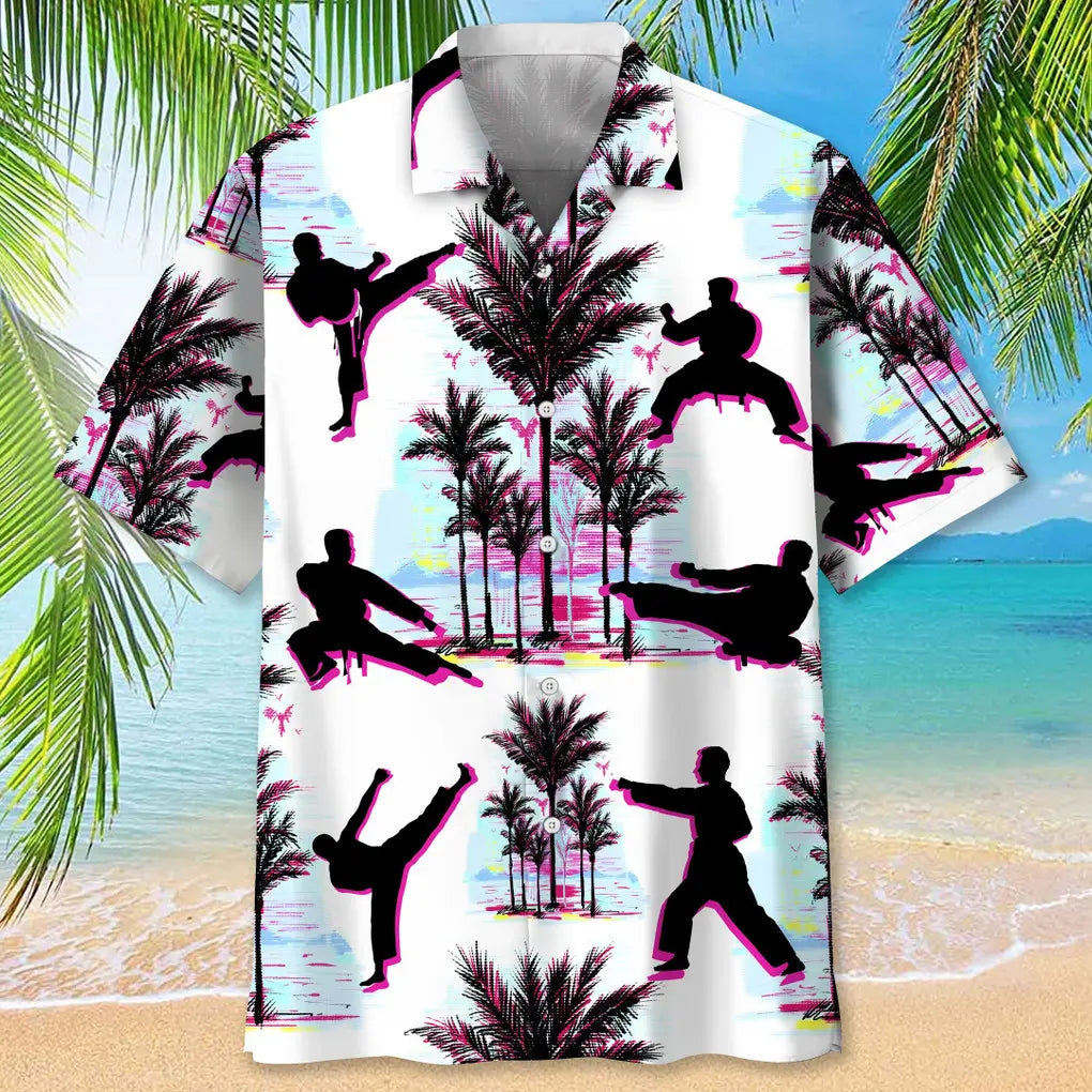 Karate Abstract Background Hawaiian Shirt
