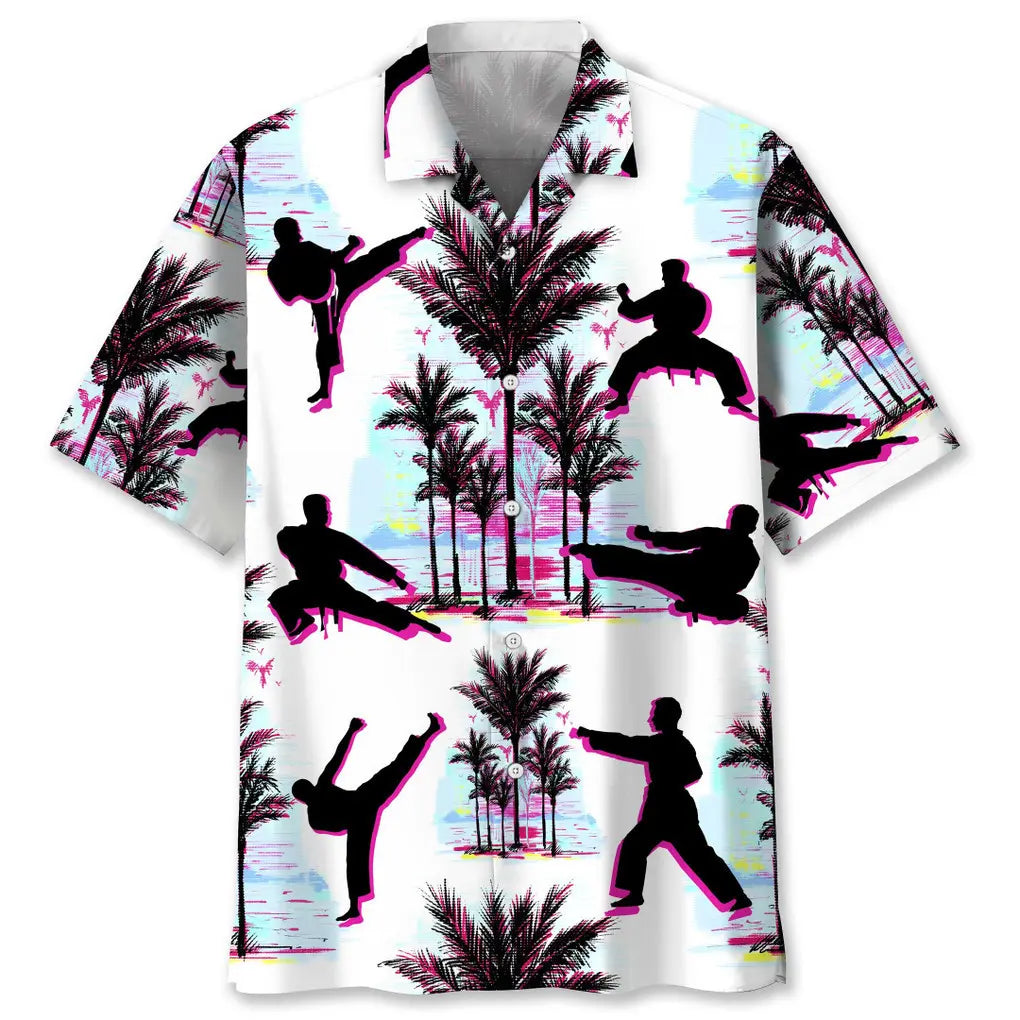 Hawaiian Shirt / Adults / S Karate Abstract Background Hawaiian Shirt