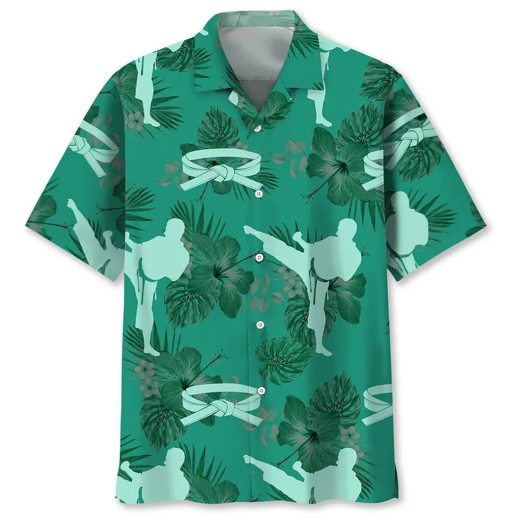 Hawaiian Shirt / Adults / S Karate Kelly Green Hawaiian Shirt