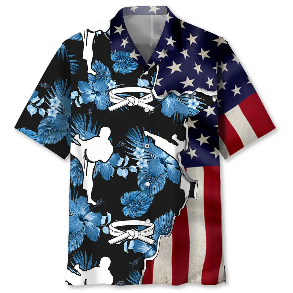 Hawaiian Shirt / Adults / S Karate Tropical Flag Hawaiian Shirt
