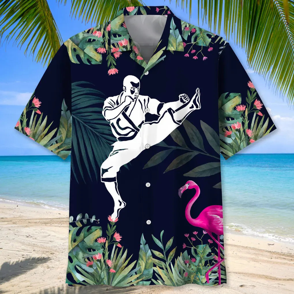 Karate Tropical Leaf Hawaiian Shirt