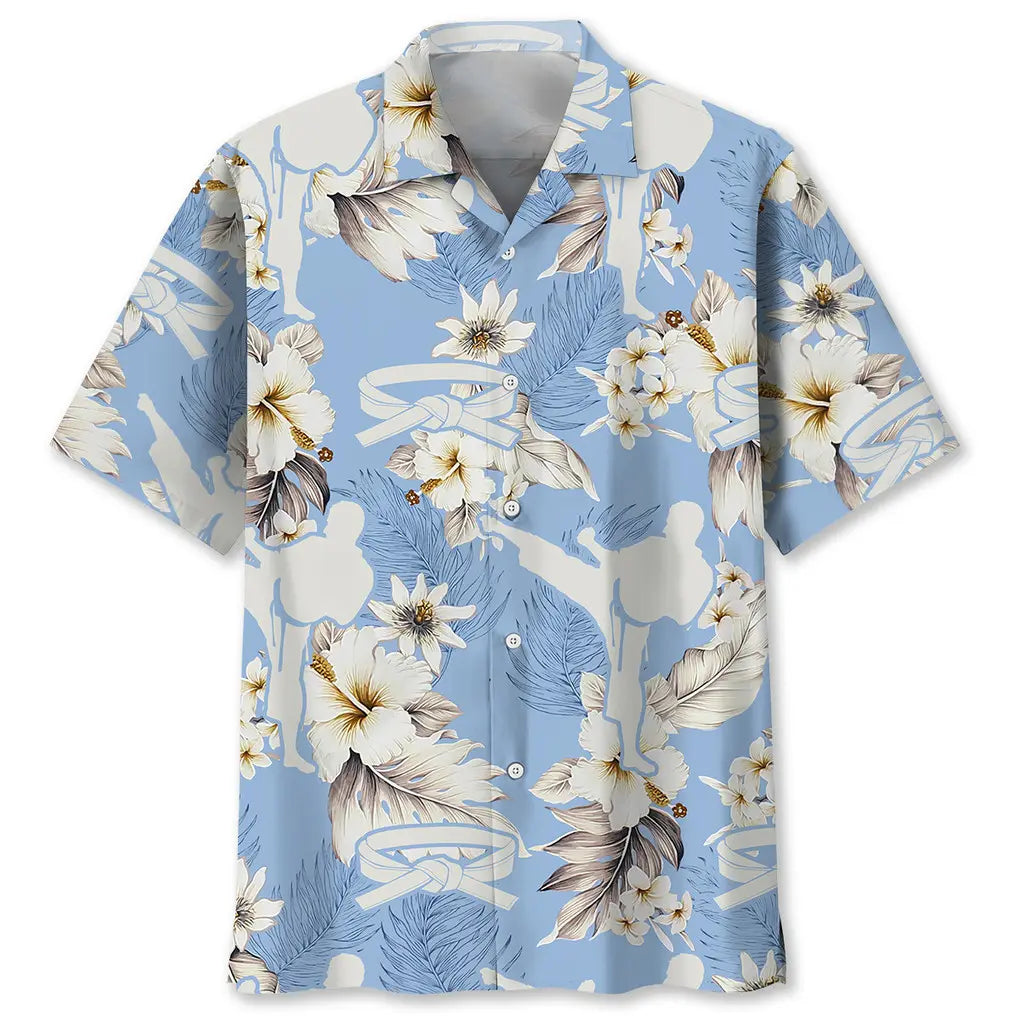 Hawaiian Shirt / Adults / S Karate White Flower Hawaiian Shirt