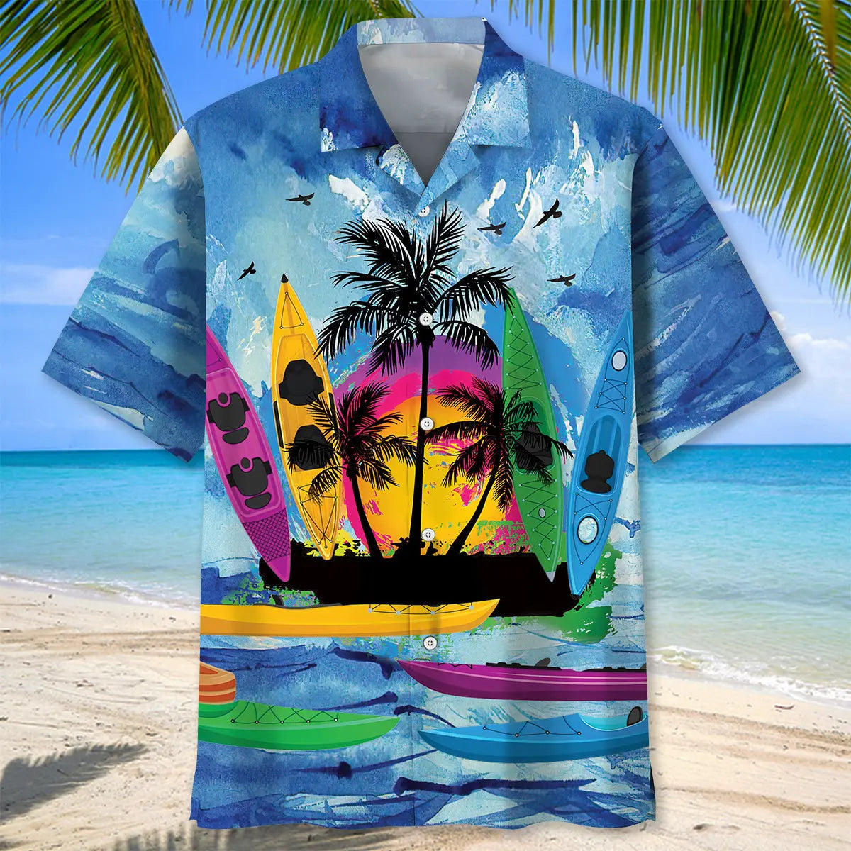 Kayaking Beach Hawaiian Shirt