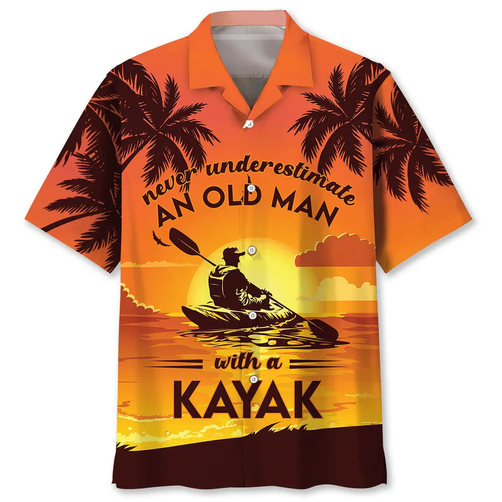 Hawaiian Shirt / Adults / S Kayaking Old Man Hawaiian Shirt