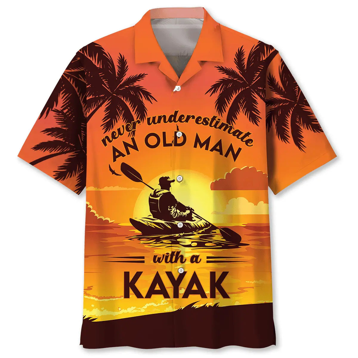 Hawaiian Shirt / Adults / S Kayaking Old Man Hawaiian Shirt