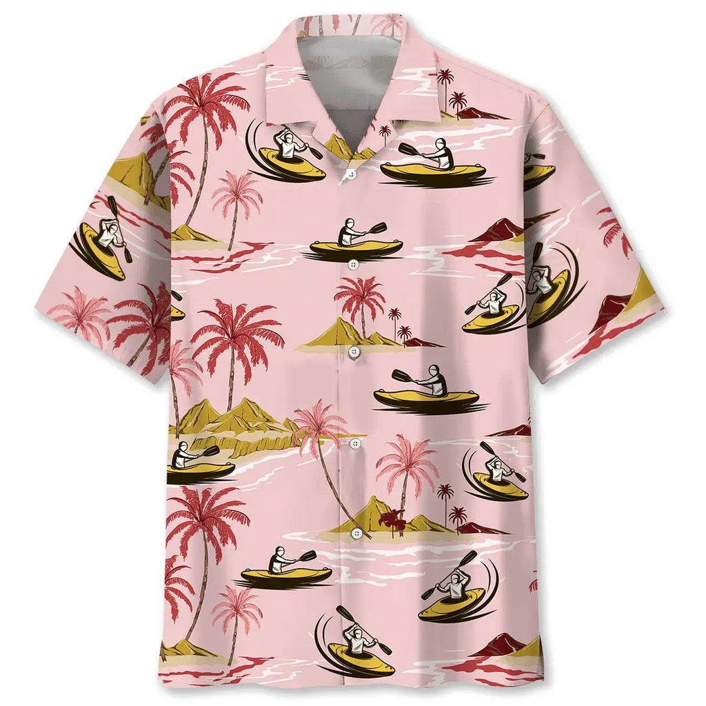 Hawaiian Shirt / Adults / S Kayaking Pink Hawaiian Shirt
