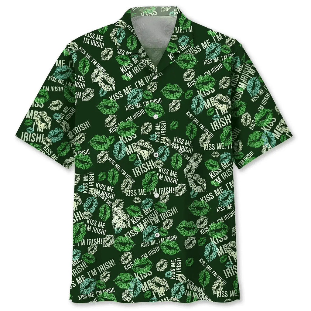 Hawaiian Shirt / Adults / S Kiss Irish St.Patrick Day Hawaiian Shirt