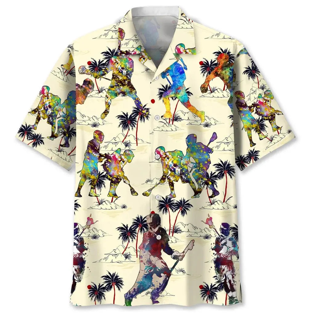 Hawaiian Shirt / Adults / S Lacrosse Beach Color Hawaiian Shirt