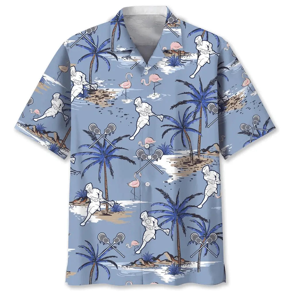 Hawaiian Shirt / Adults / S Lacrosse Blue Hawaiian Shirt