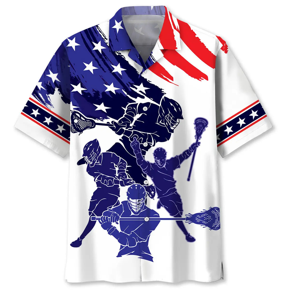 Hawaiian Shirt / Adults / S Lacrosse Blue Hawaiian Shirt