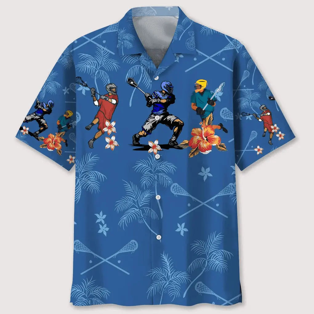 Hawaiian Shirt / Adults / S Lacrosse Flower Tropical Hawaiian Shirt