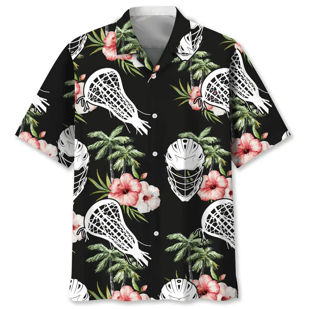 Hawaiian Shirt / Adults / S Lacrosse Nature Flower Hawaiian Shirt