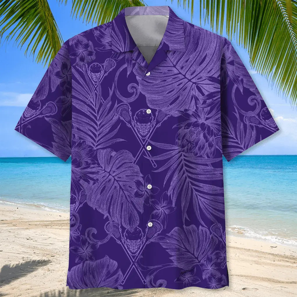 Lacrosse Purple Hawaiian Shirt