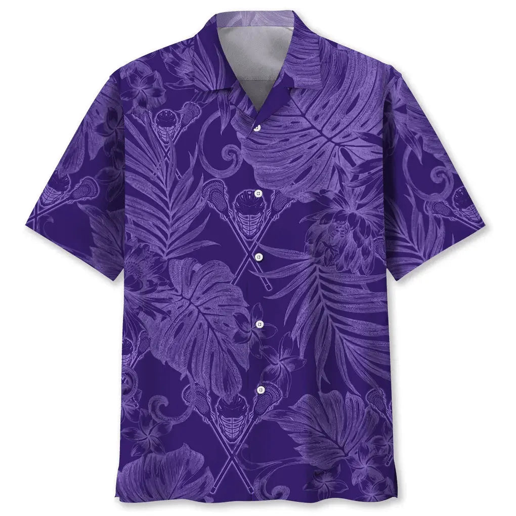 Hawaiian Shirt / Adults / S Lacrosse Purple Hawaiian Shirt