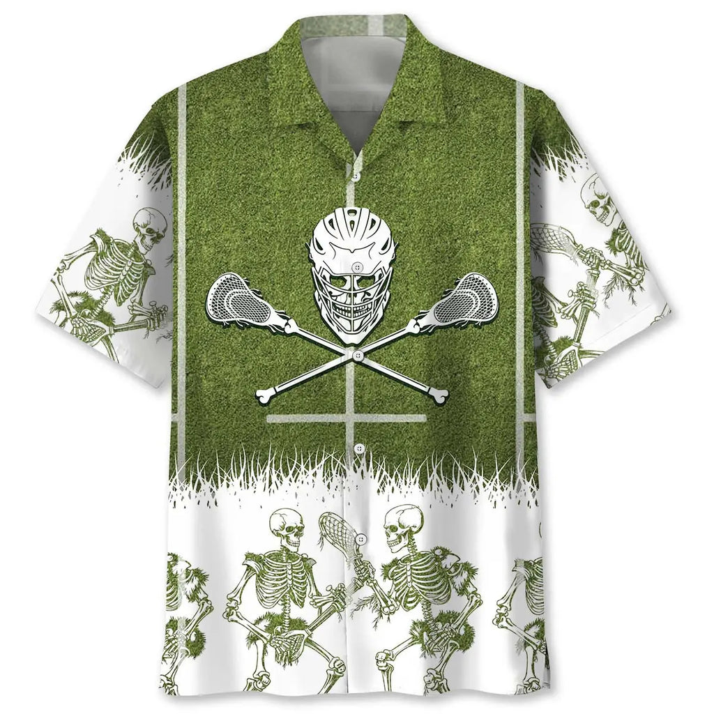 Hawaiian Shirt / Adults / S Lacrosse Skull Hawaiian Shirt