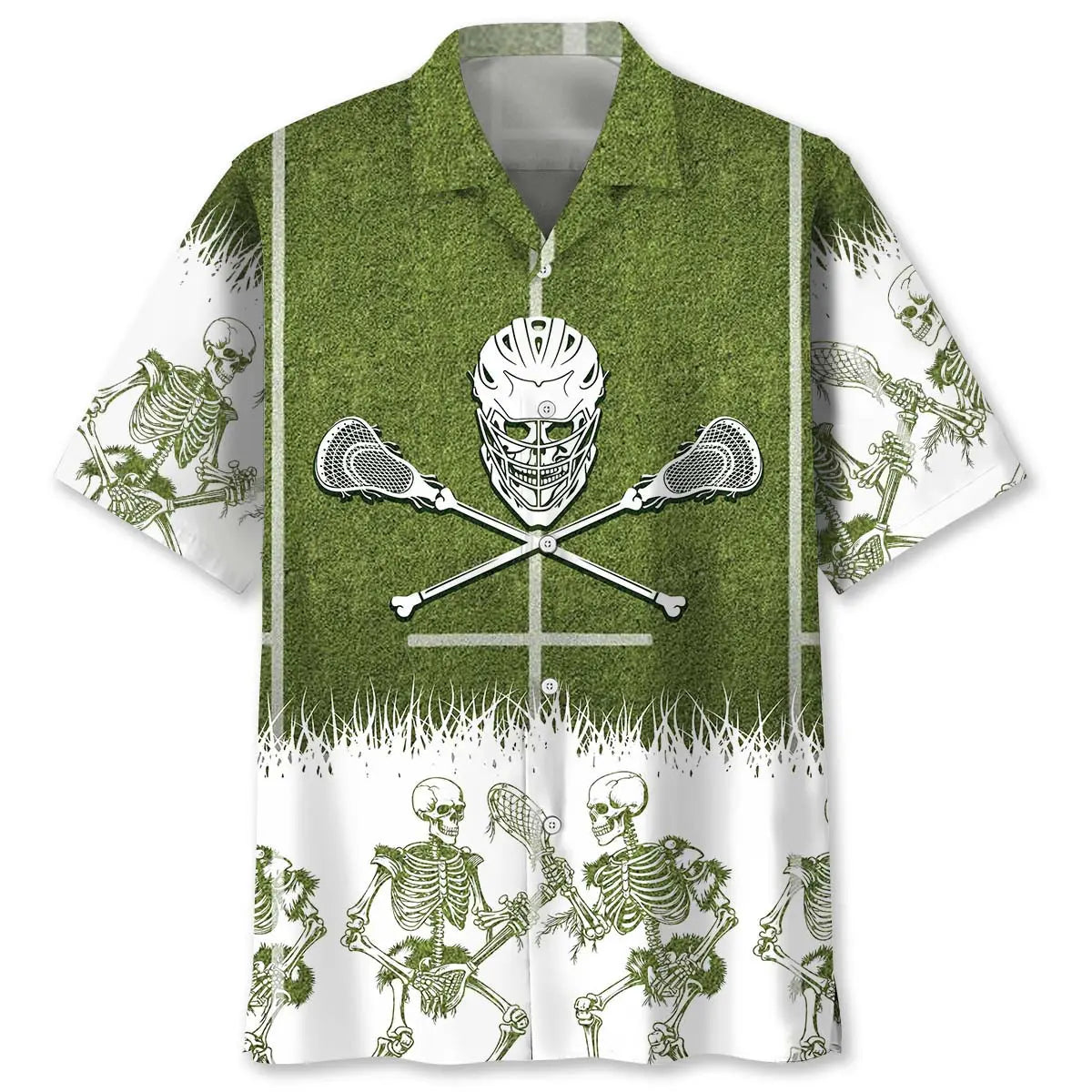Hawaiian Shirt / Adults / S Lacrosse Skull Hawaiian Shirt