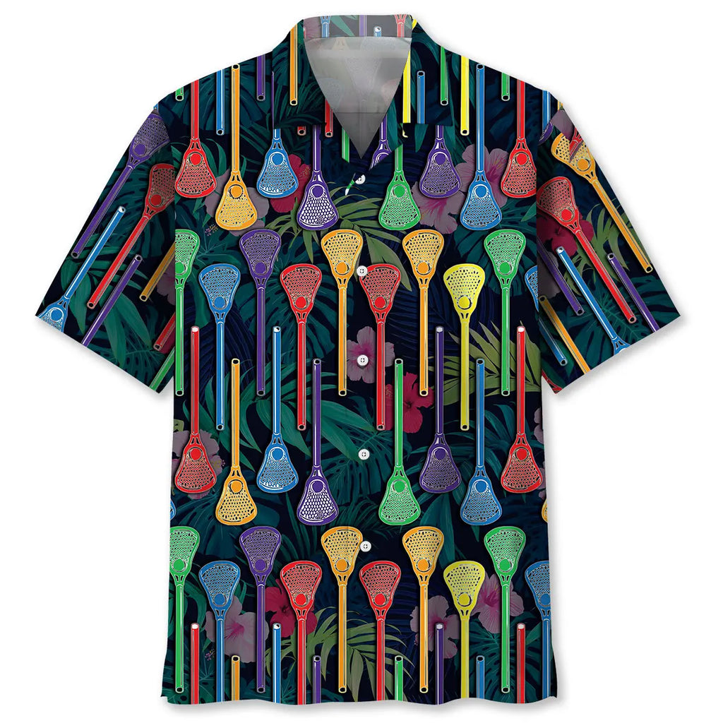 Hawaiian Shirt / Adults / S Lacrosse Sticks Hawaiian Shirt