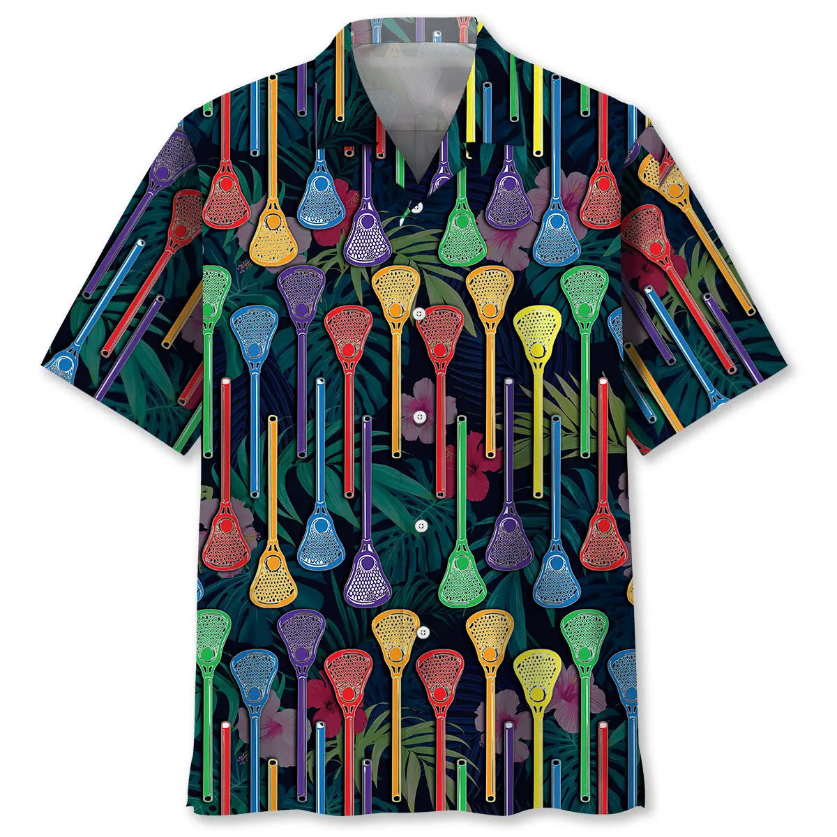 Hawaiian Shirt / Adults / S Lacrosse Sticks Hawaiian Shirt