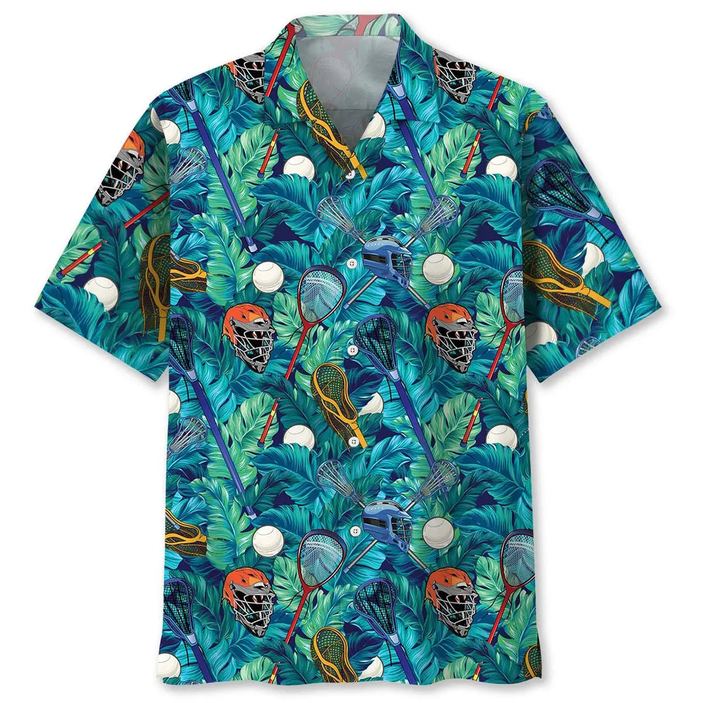 Hawaiian Shirt / Adults / S Lacrosse Tropical Leaves Hawaiian Shirt