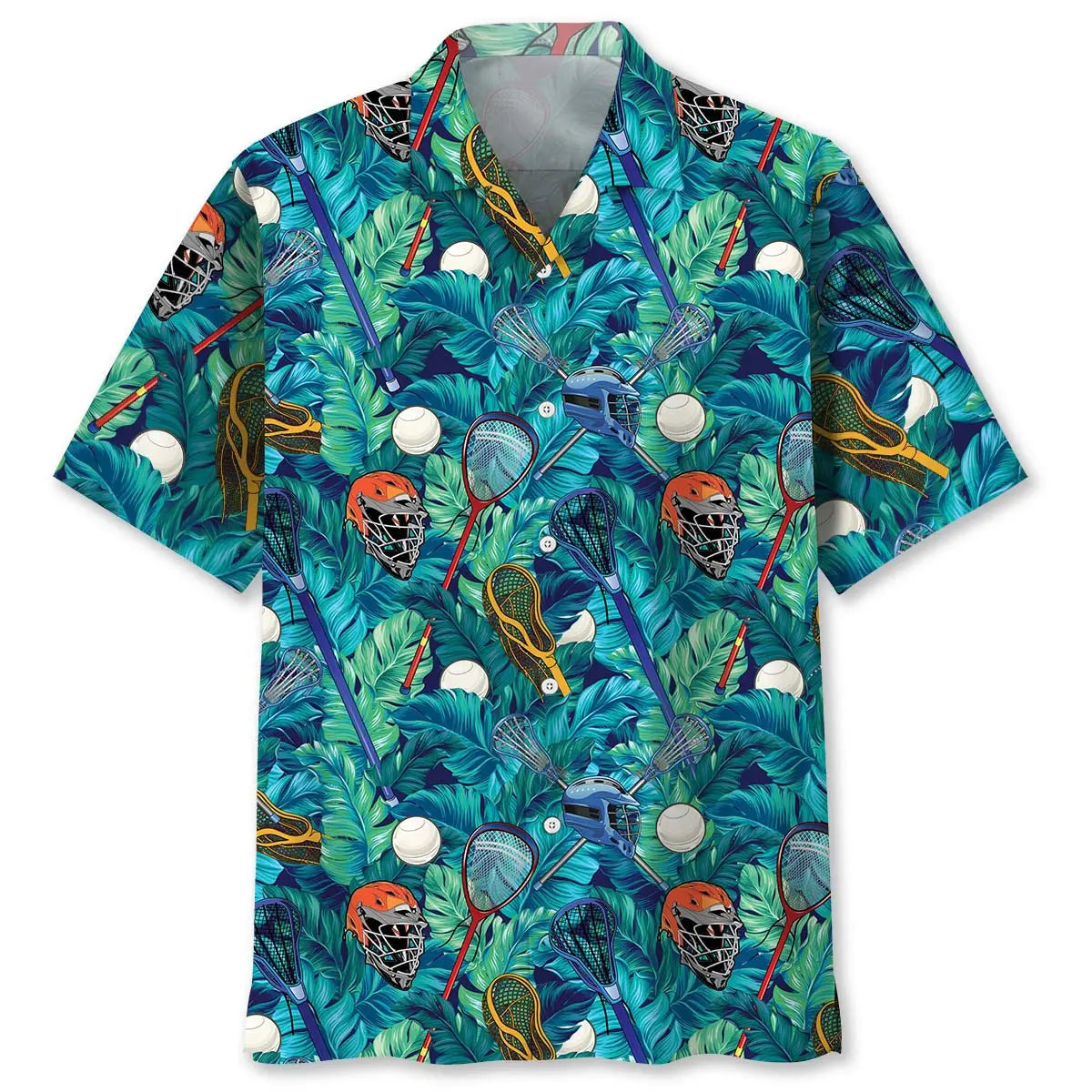 Hawaiian Shirt / Adults / S Lacrosse Tropical Leaves Hawaiian Shirt