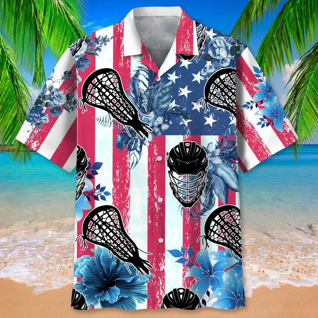 Lacrosse Usa Nature Hawaiian Shirt