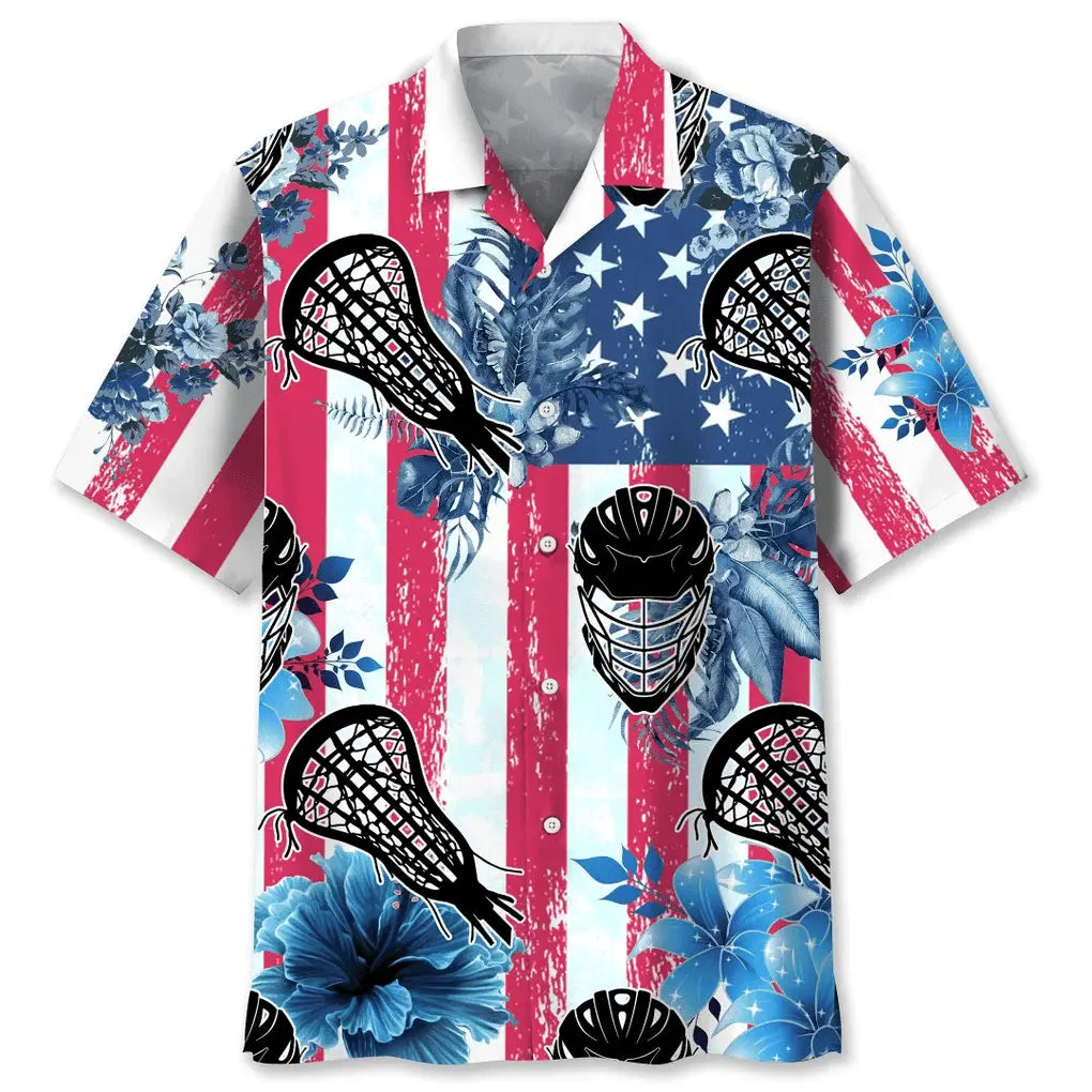 Hawaiian Shirt / Adults / S Lacrosse Usa Nature Hawaiian Shirt