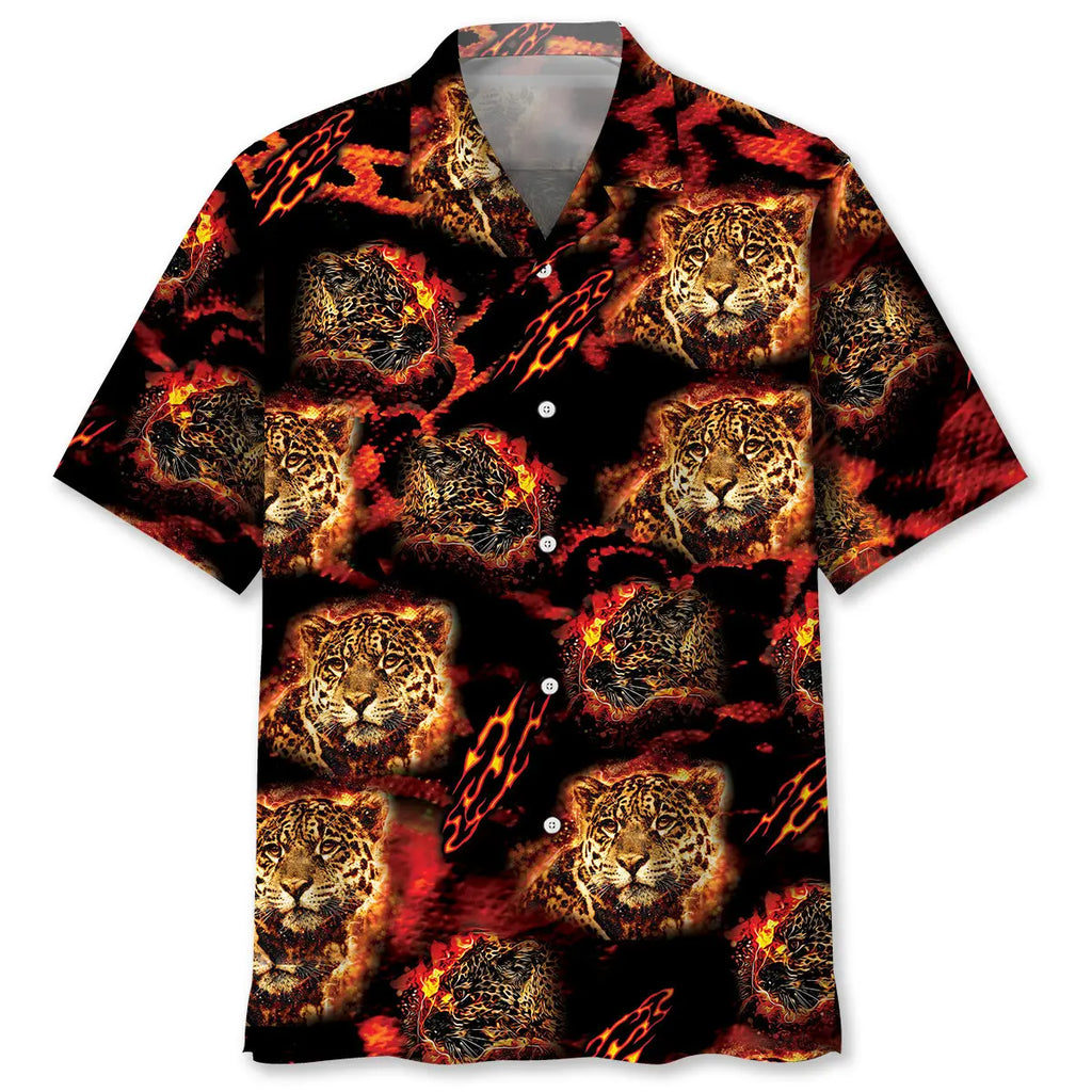 Hawaiian Shirt / Adults / S Leopard Fire Hawaiian Shirt
