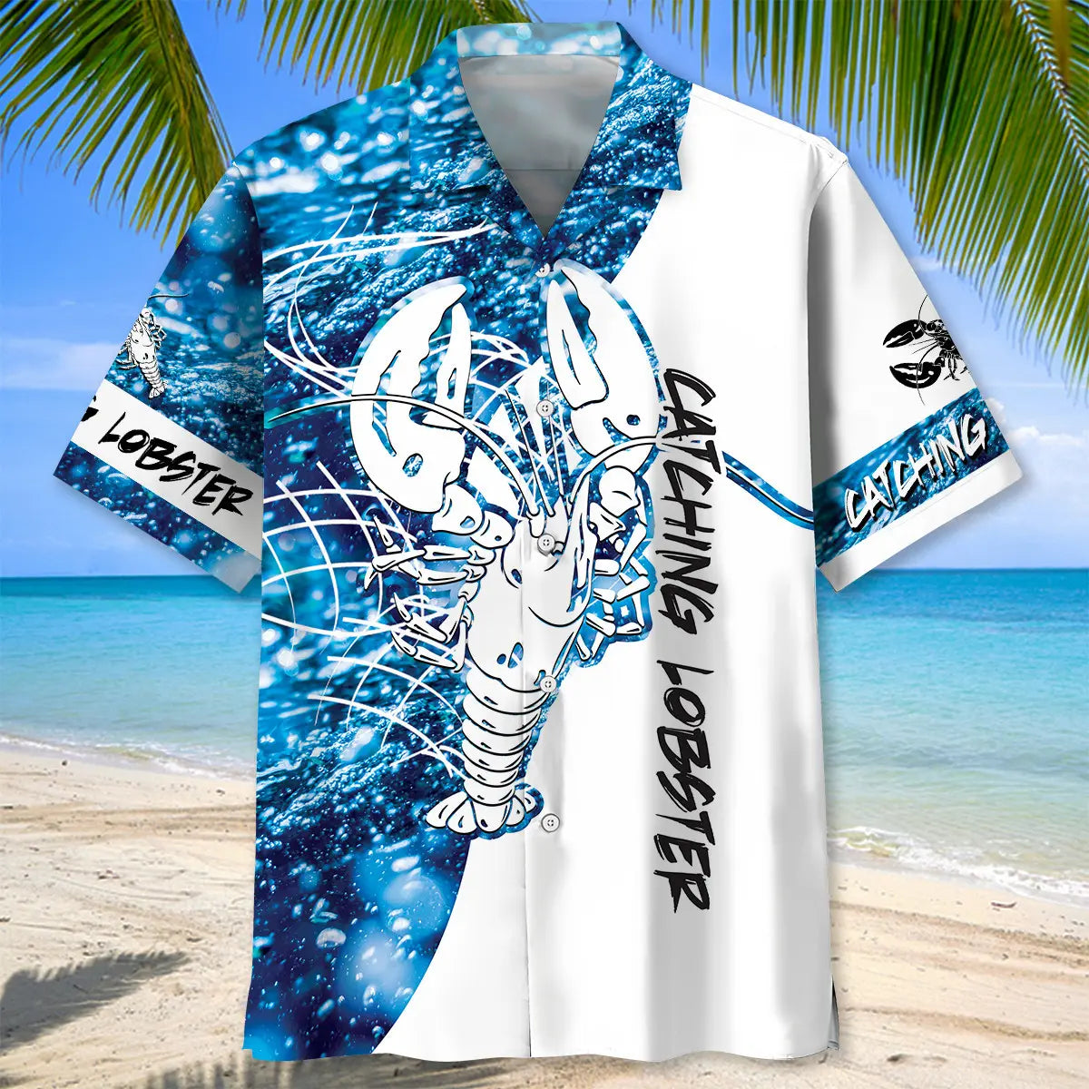 Lobster Blue Hawaiian Shirt