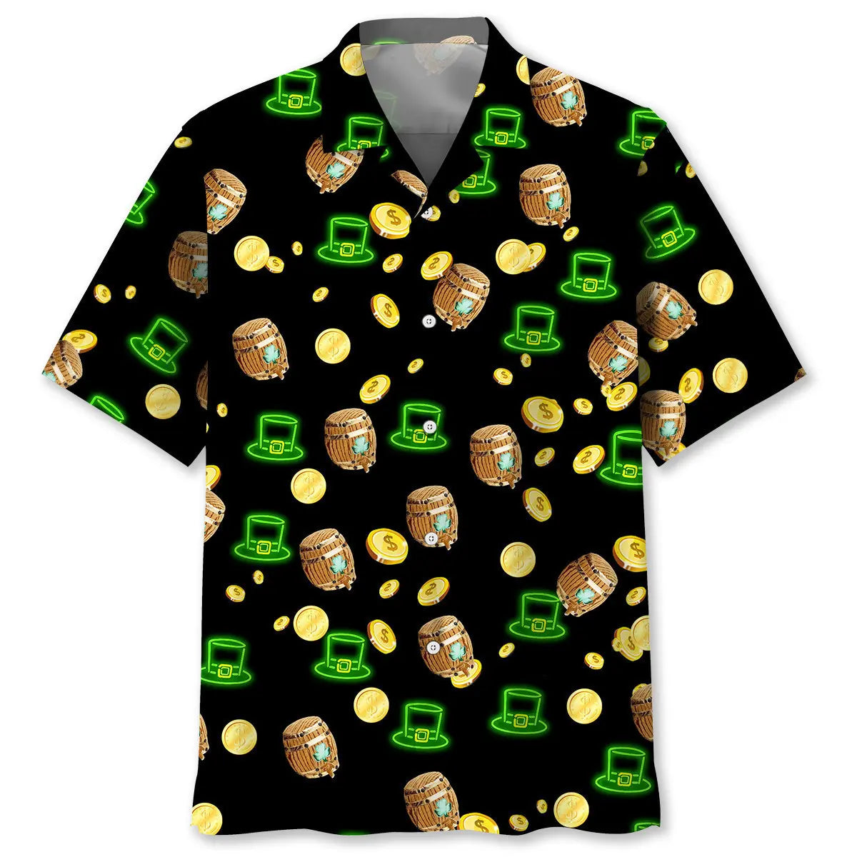Hawaiian Shirt / Adults / S Lucky Neon Irish St.Patrick Day Hawaiian Shirt