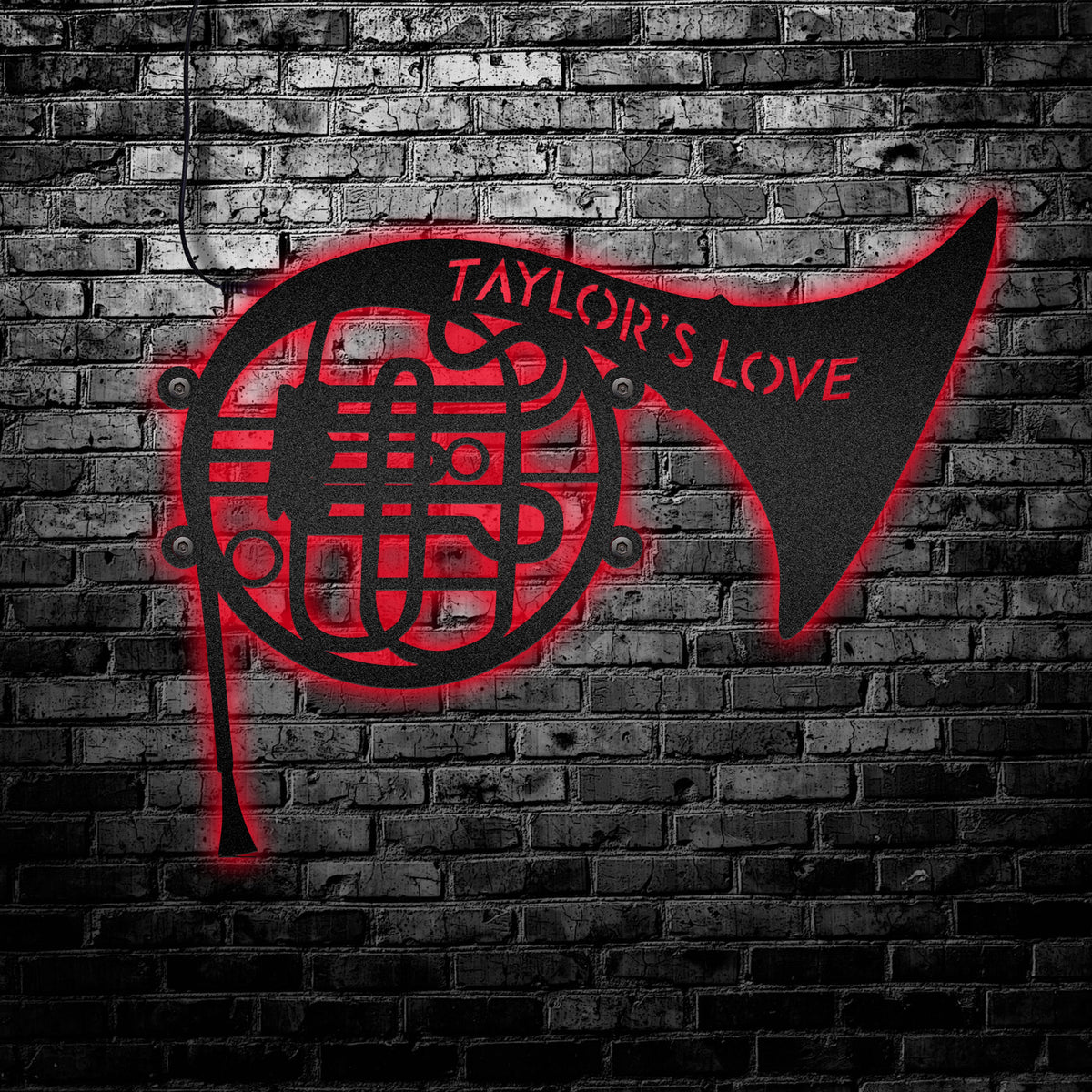 French Horn Musical Instrument Personalized - Led Light Metal - Owls Matrix LTD