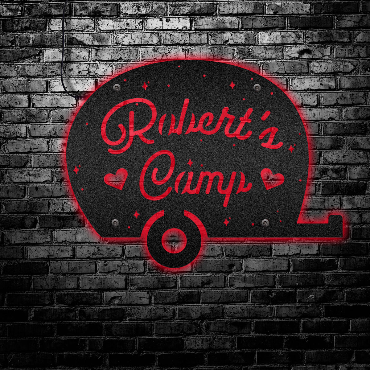 12"x12" Travel Summerjokes Funny Happy Camper - Led Light Metal - Owls Matrix LTD