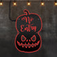 Pumpkin Double Pumpkin No Entry - Led Light Metal - Owls Matrix LTD