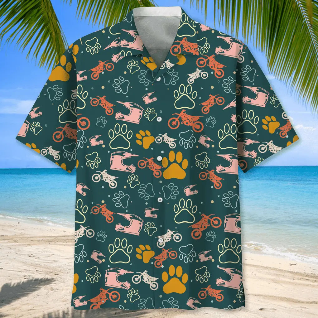 Motocross And Dog Hawaiian Shirt